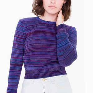 American Apparel multi colored purple crop sweater